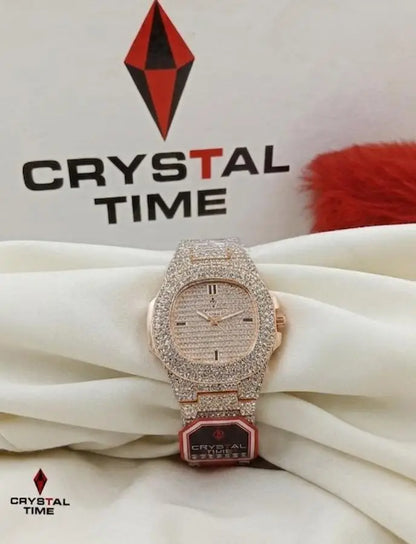Stainless Steel Stone-Studded Watch For Women's With Butterfly Lock - image 1