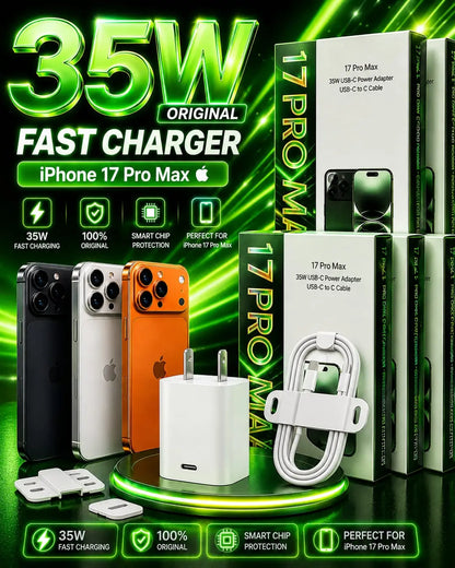 Elegant White 35W 2 Pin PD Adapter with Data Cable - image 2
