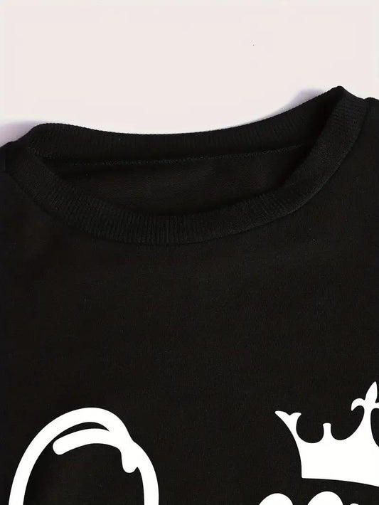 Black Queen Graphic Fleece Tracksuit Set for Women - image 2