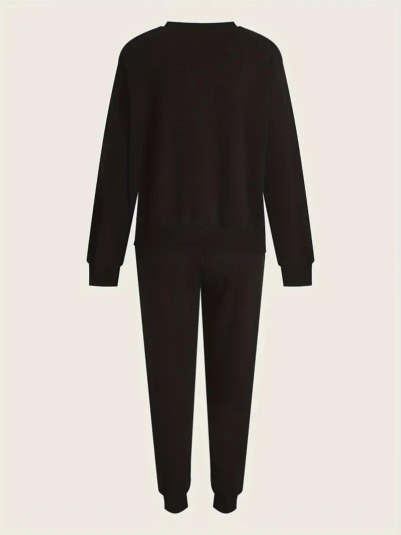 Black Queen Graphic Fleece Tracksuit Set for Women - image 3