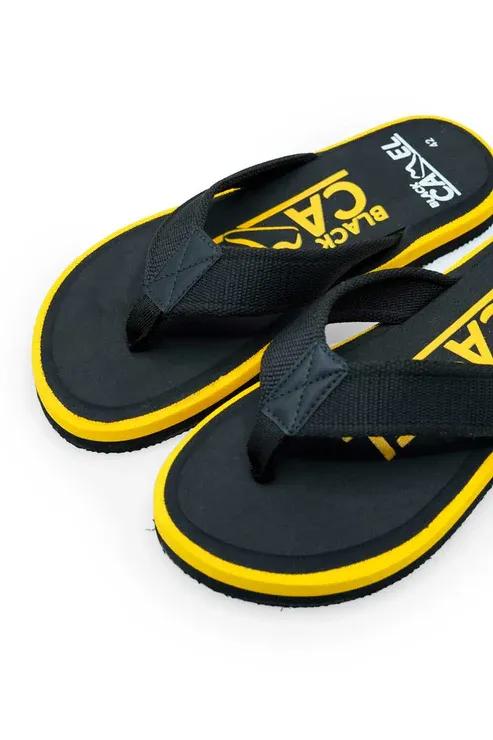Men Black Yellow EVA Flip Flops Summer Casual - image 5