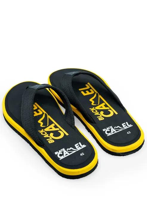 Men Black Yellow EVA Flip Flops Summer Casual - image 6