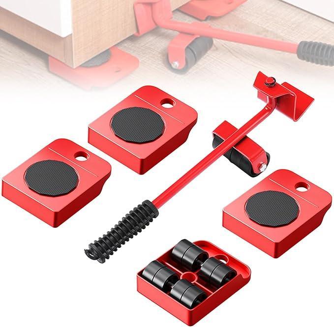 Red Metal Furniture Mover Tool Set - image 3