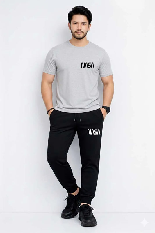Men Printed Grey Track Suit 2Pcs Medium to XL - image 1