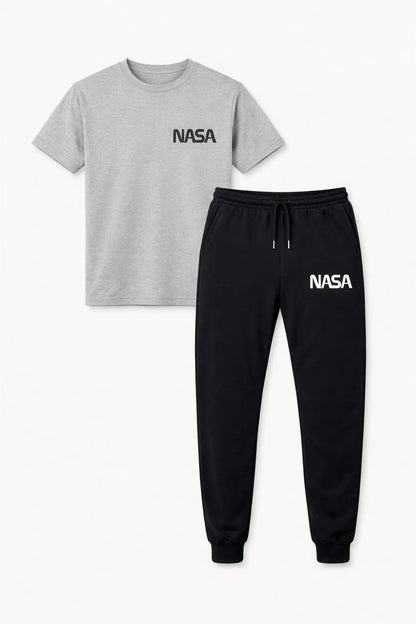 Men Printed Grey Track Suit 2Pcs Medium to XL - image 2