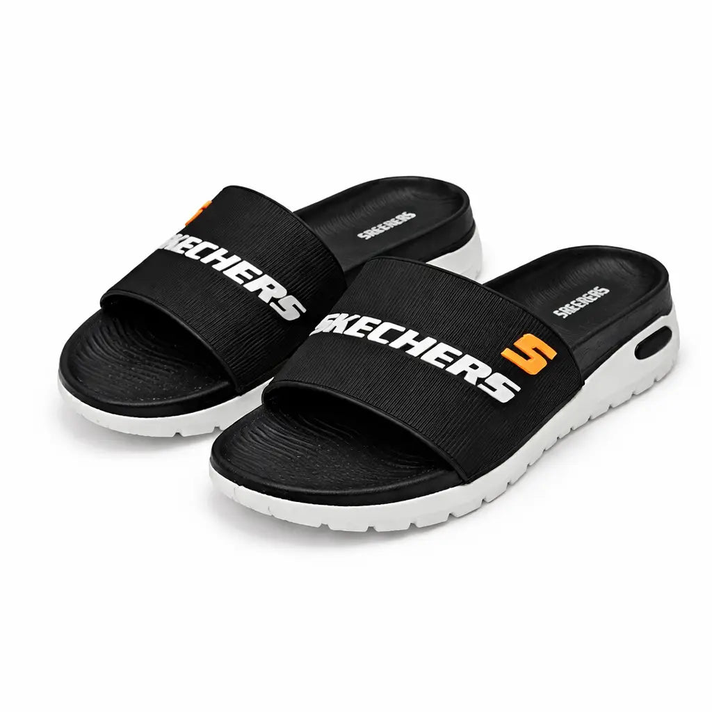 Men's Rubber Fancy Slide Slippers - Black - image 1