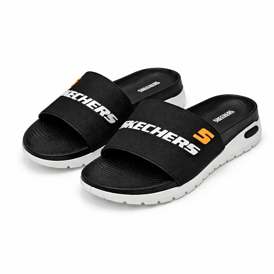 Men's Rubber Fancy Slide Slippers - Black - image 1
