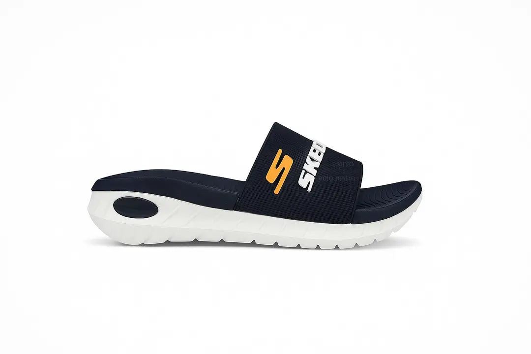Men's Rubber Fancy Slide Slippers - Black - image 3