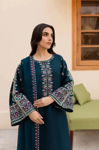 Embroidered Lawn Shirt with Printed Trouser & Diamond Dupatta - image 2