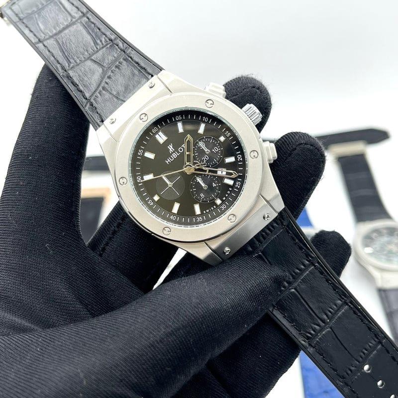 Men's Luxury Watch Black Stainless Steel Chronograph Strap - image 1