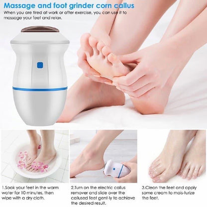 Electric Foot Grinder White Blue Cordless ABS - image 3