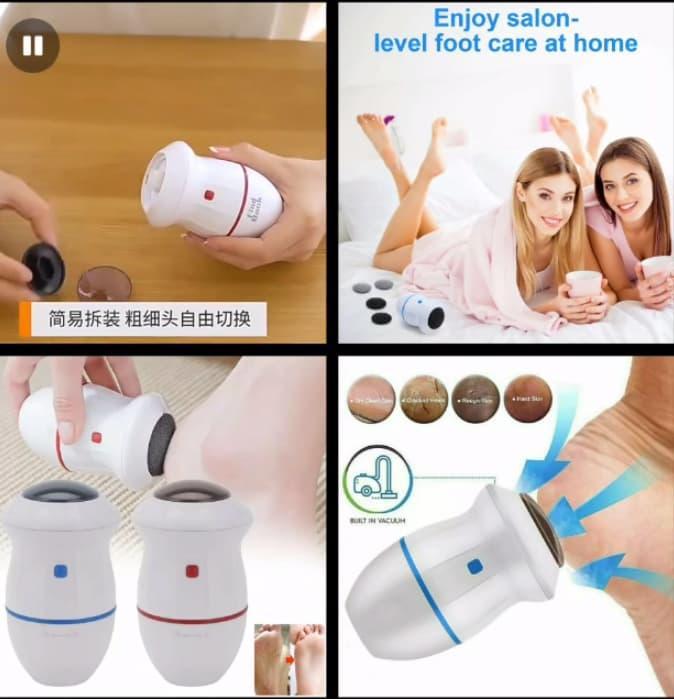 Electric Foot Grinder White Blue Cordless ABS - image 4