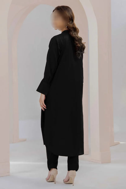 2 Pcs Women's Unstitched Plain Suit - image 3