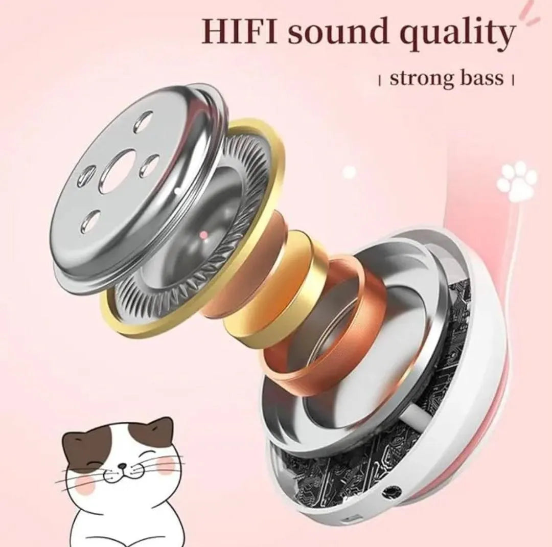 Cat Ear Bluetooth Headphones Pink with LED Lights - image 8