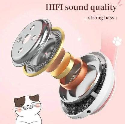 Cat Ear Bluetooth Headphones Pink with LED Lights - image 8