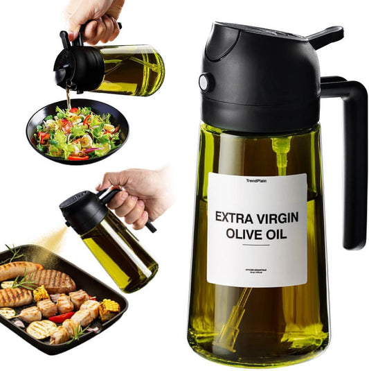 Premium Glass Oil Bottle Black Handle Precision Nozzle - image 1