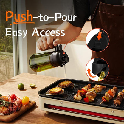 Premium Glass Oil Bottle Black Handle Precision Nozzle - image 3