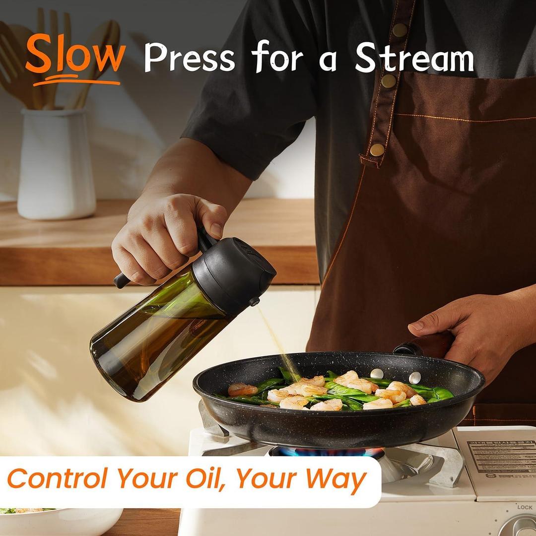 Premium Glass Oil Bottle Black Handle Precision Nozzle - image 4