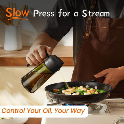 Premium Glass Oil Bottle Black Handle Precision Nozzle - image 4