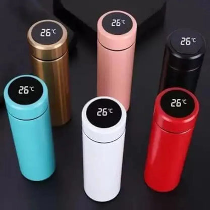 Digital Temperature Water Bottle Black White Stainless Steel - image 4